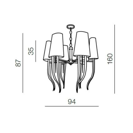 Azzardo AZ1389 - Lustra uz ķēdes DIABLO 12xE14/11W/230V balta