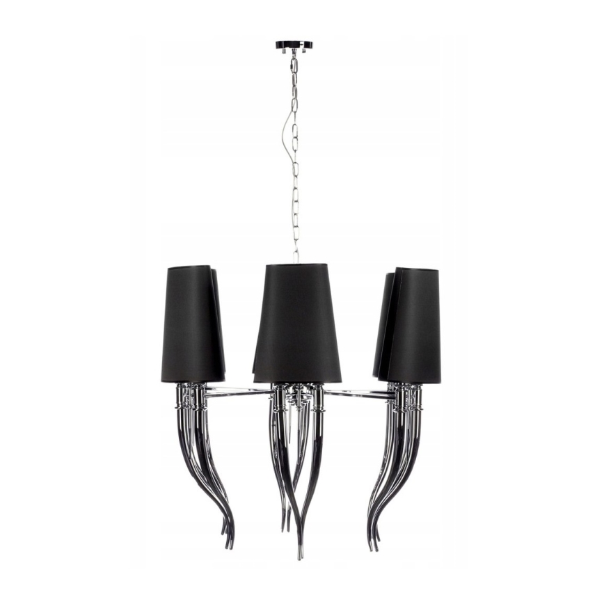 Azzardo AZ1390 - Lustra uz ķēdes DIABLO 12xE14/11W/230V melna