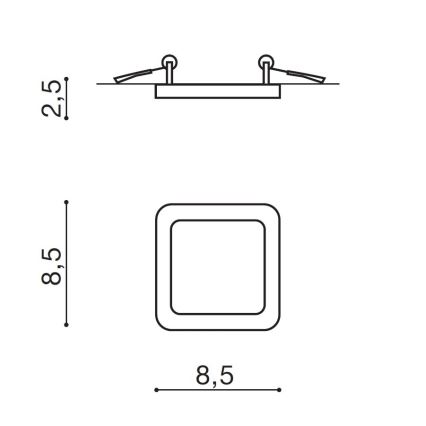 Azzardo AZ2833 - LED vannas istabas iebūvējamais griestu gaismeklis SLIM LED/6W/230V IP44 CRI 90