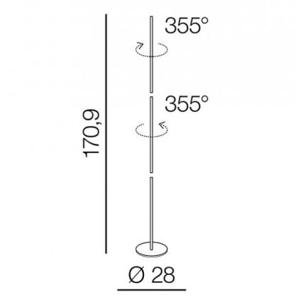 Azzardo AZ3205 - LED Grīdas lampa TETA LED/33W/230V