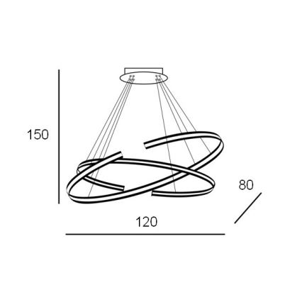 Azzardo AZ3356 - LED Aptumšojama lustra uz auklas ALESSIA LED/100W/230V