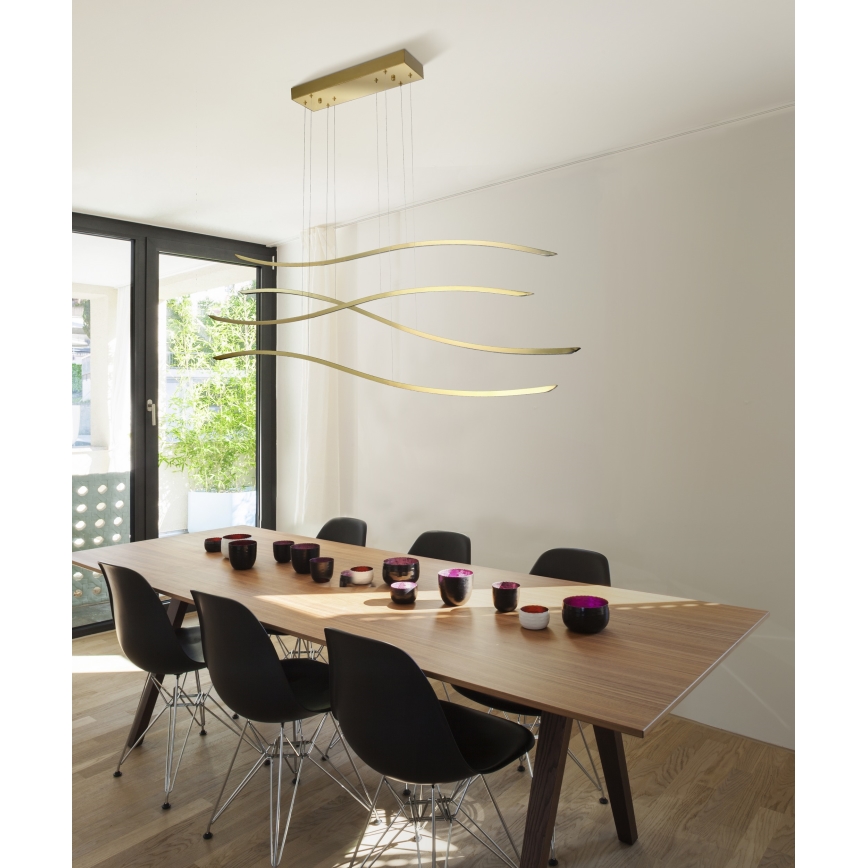 Azzardo AZ4058 - LED Aptumšojama lustra ar auklu WAVES LED/70W/230V zelta