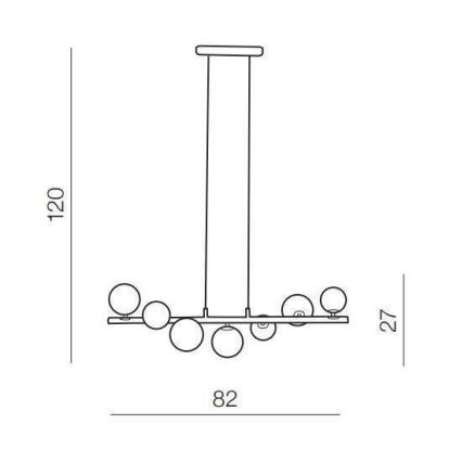 Azzardo AZ4406 - Lustra ar auklu SYBILLA 7xG9/25W/230V melna