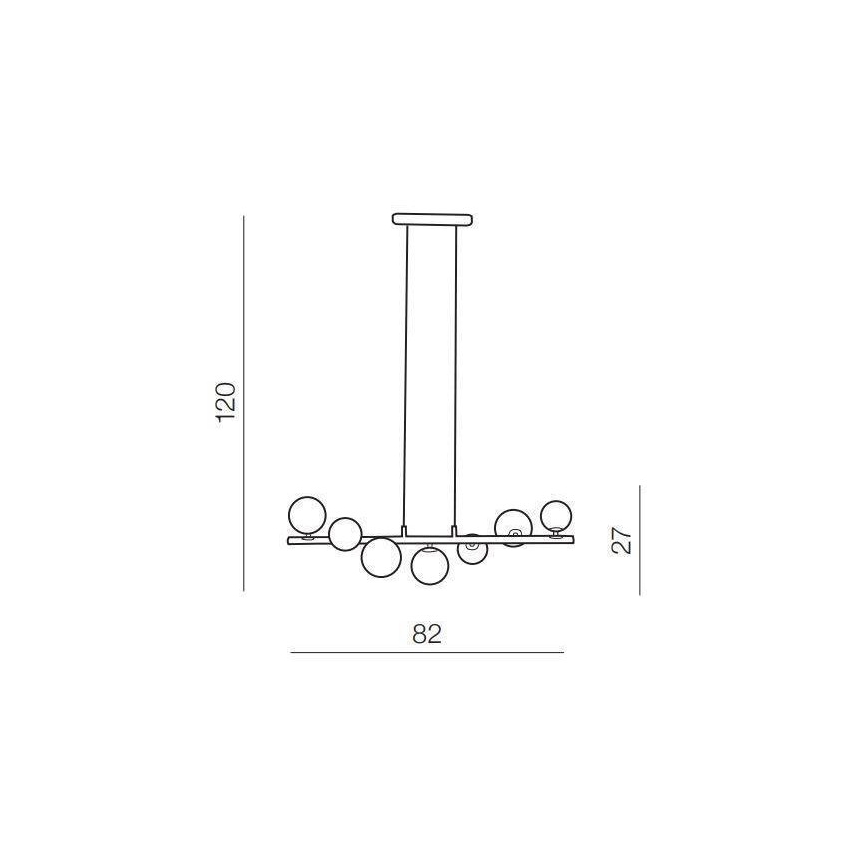 Azzardo AZ4406 - Lustra ar auklu SYBILLA 7xG9/25W/230V melna