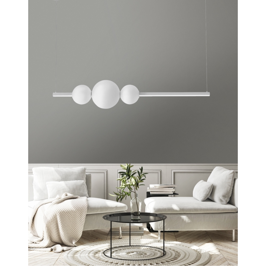 Azzardo AZ4426 - LED Aptumšojama lustra ar auklu SANDRA LED/48W/230V balta