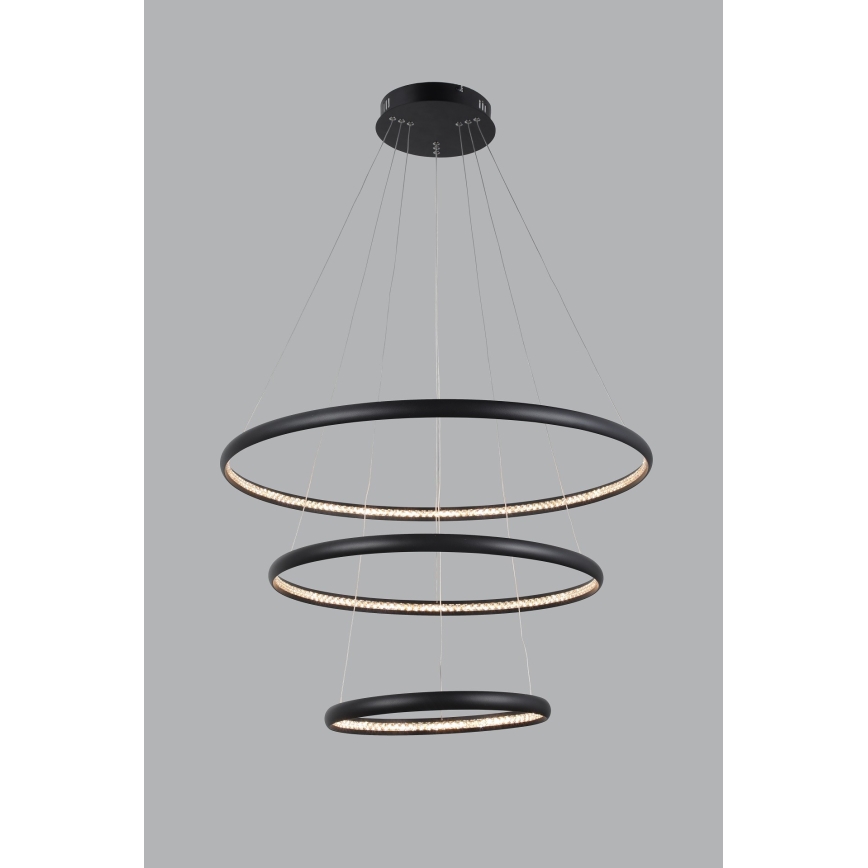 Azzardo AZ4428 - LED Lustra ar auklu BRIGHTON LED/55W/230V melna