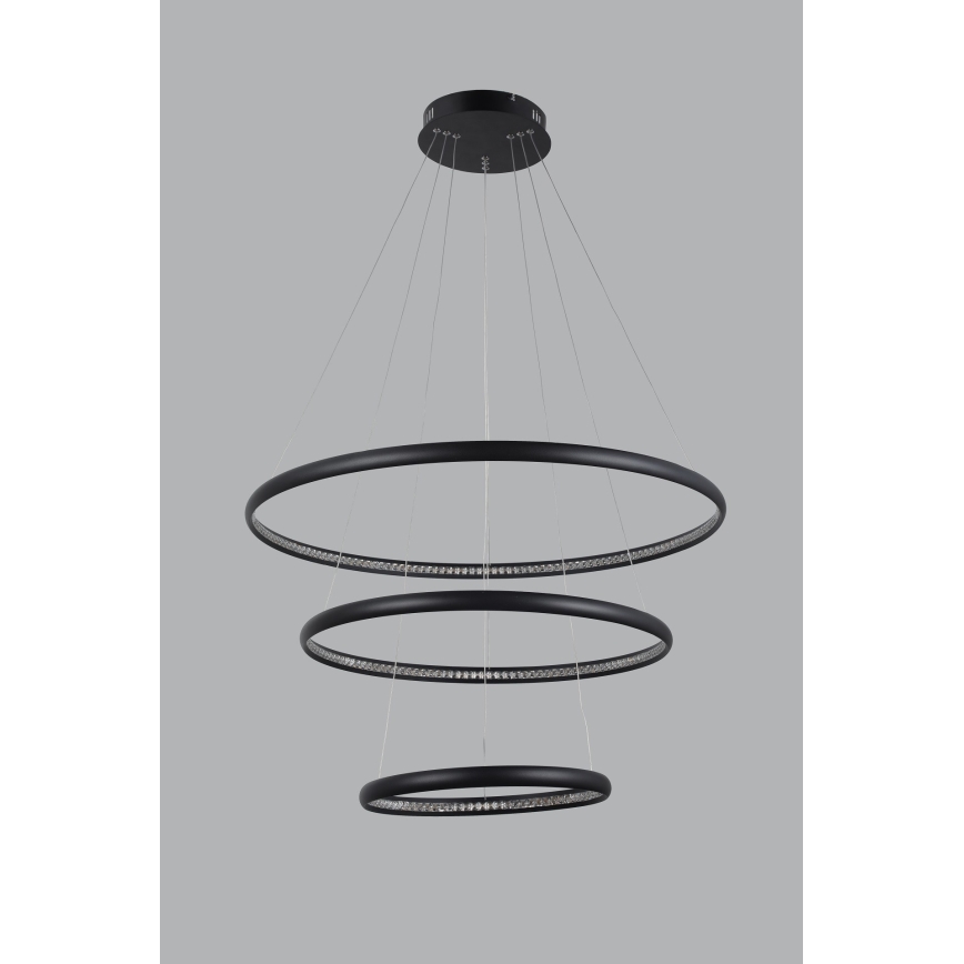 Azzardo AZ4428 - LED Lustra ar auklu BRIGHTON LED/55W/230V melna