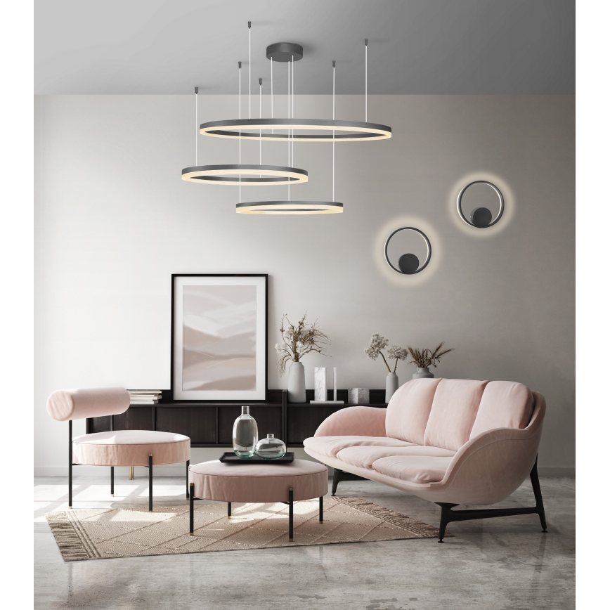 Azzardo AZ4707 - LED Lustra ar auklu HALO LED/130W/230V melna