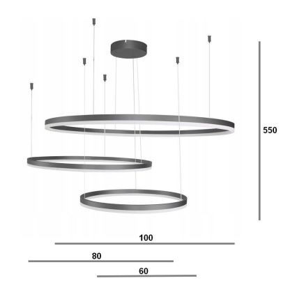 Azzardo AZ4707 - LED Lustra ar auklu HALO LED/130W/230V melna