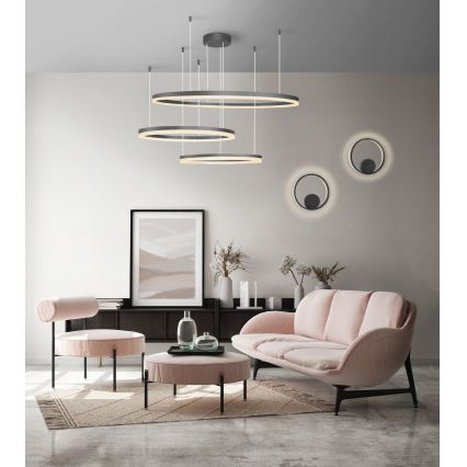 Azzardo AZ4707 - LED lustra uz vada HALO LED/130W/230V melna