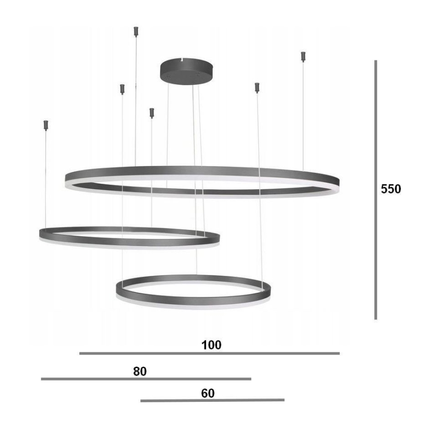 Azzardo AZ4707 - LED lustra uz vada HALO LED/130W/230V melna