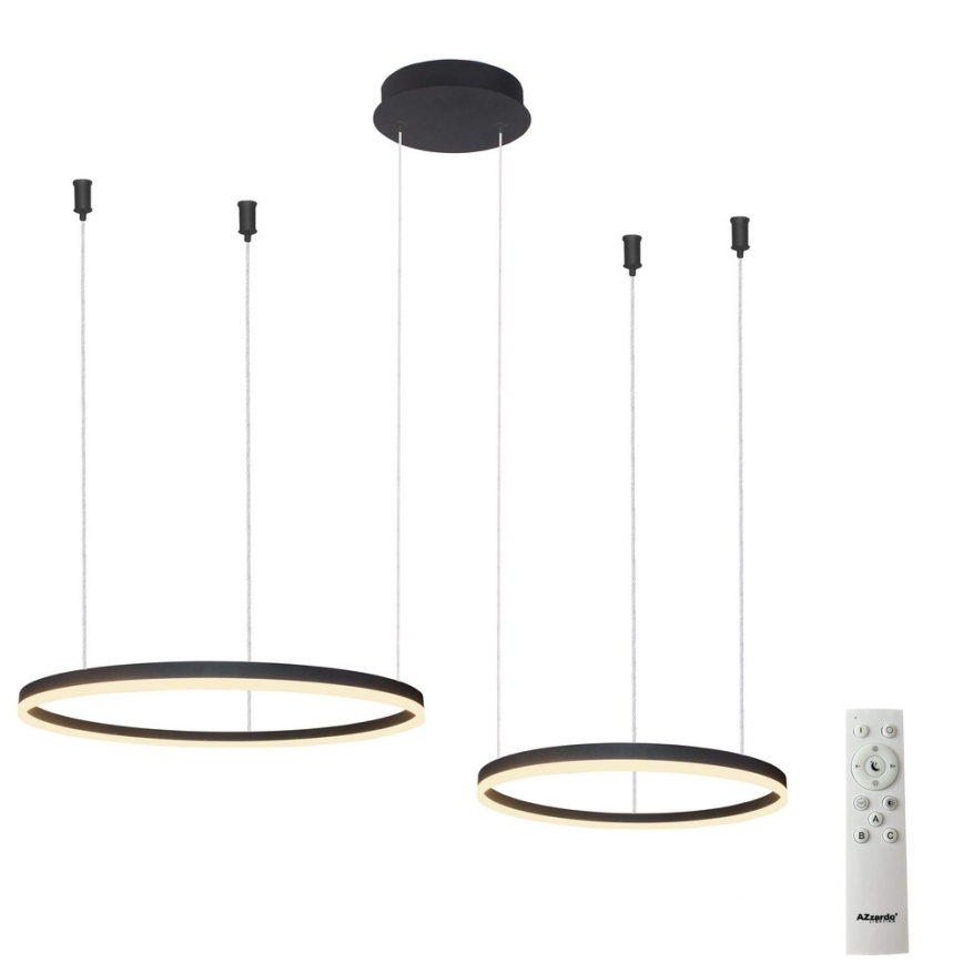 Azzardo AZ4978 - LED Aptumšojama lustra ar auklu HALO LED/90W/230V melna + tālvadības pults