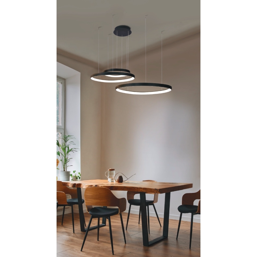 Azzardo AZ5027 - LED Lustra ar auklu AMANDA LED/150W/230V melna