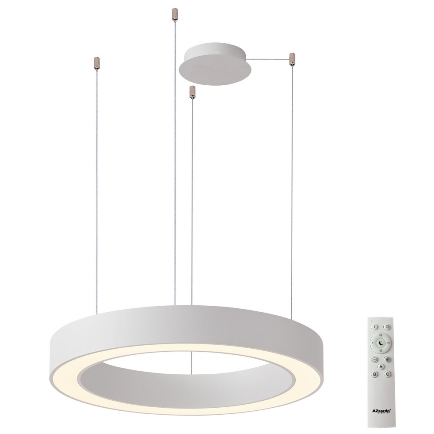 Azzardo AZ5046 - LED Aptumšojama lustra ar auklu MARCO LED/60W/230V balta + tālvadības pults