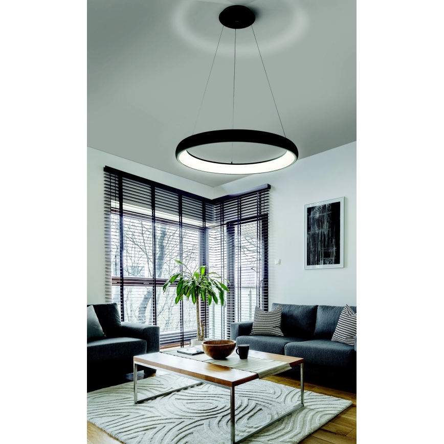 Azzardo AZ5060 - LED Aptumšojama lustra ar auklu ANTONIO LED/32W/230V melna + tālvadības pults