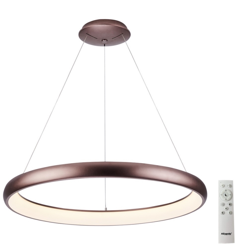 Azzardo AZ5065 - LED Aptumšojama lustra ar auklu ANTONIO LED/80W/230V brūna + tālvadības pults