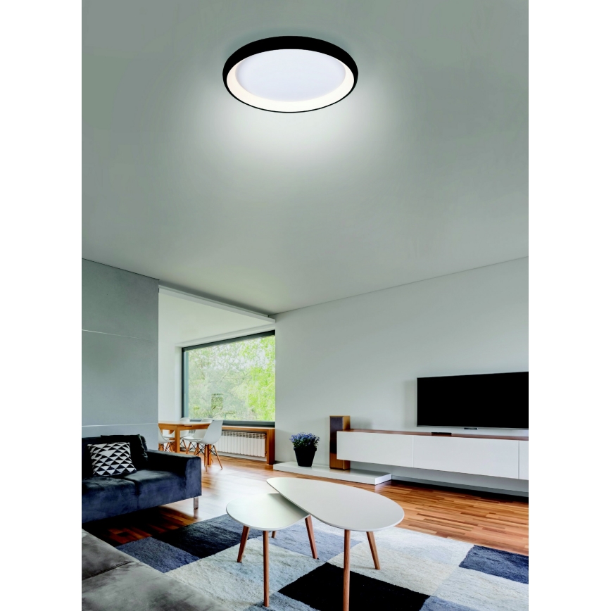 Azzardo AZ5069 - LED Aptumšojama griestu lampa ANTONIO LED/32W/230V melna + tālvadības pults