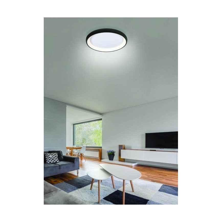Azzardo AZ5075 -LED Aptumšojama griestu lampa ANTONIO LED/80W/230V melna + tālvadības pults