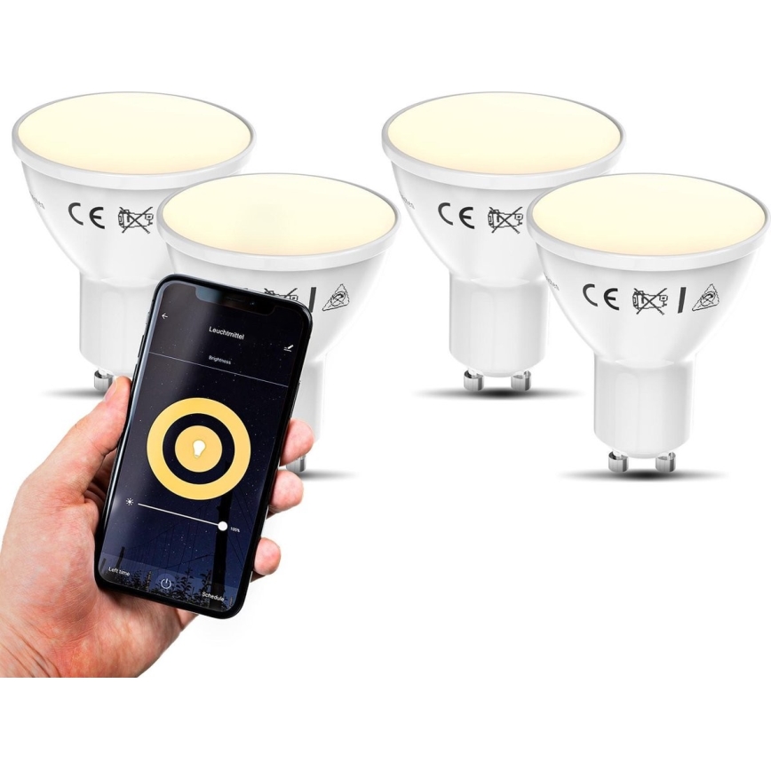 B.K. Licht 1261 - KOMPLEKTS 4x LED Aptumšojama spuldze GU10/5,5W/230V Wi-Fi Tuya 2700K