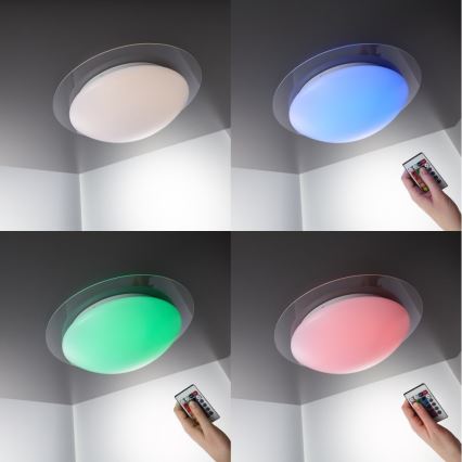 B.K.Licht BKL1025 - LED RGB Aptumšojams vannas istabas griestu gaismeklis ASKELLA LED/12W/230V IP44 + Tālvadības pults