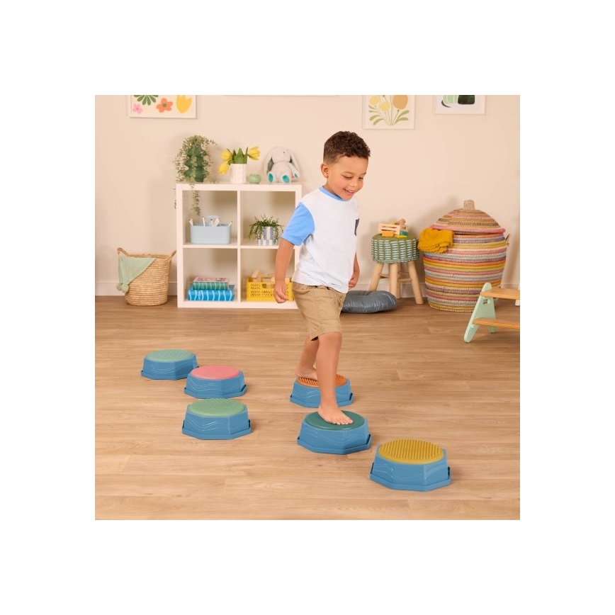 B-Toys - Bērnu līdzsvara akmeņi BALANCE & HOP 6 gab.