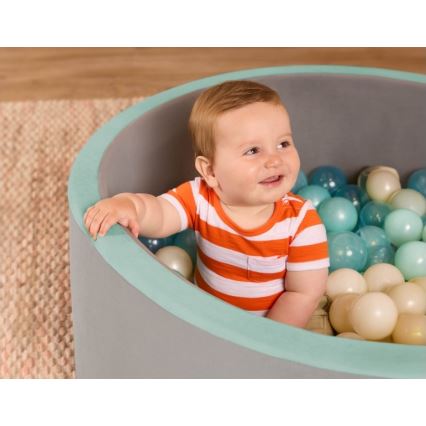 B-Toys - Bumbiņu baiseins bērniem d. 89 cm pelēka/tirkīza