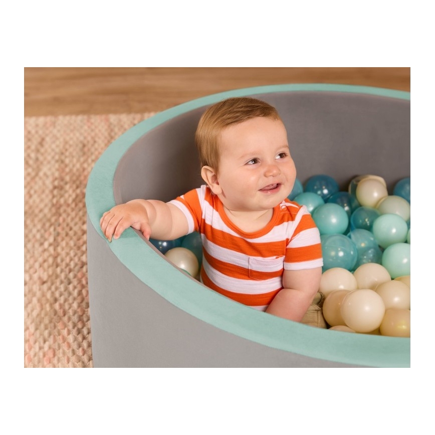 B-Toys - Bumbiņu baiseins bērniem d. 89 cm pelēka/tirkīza