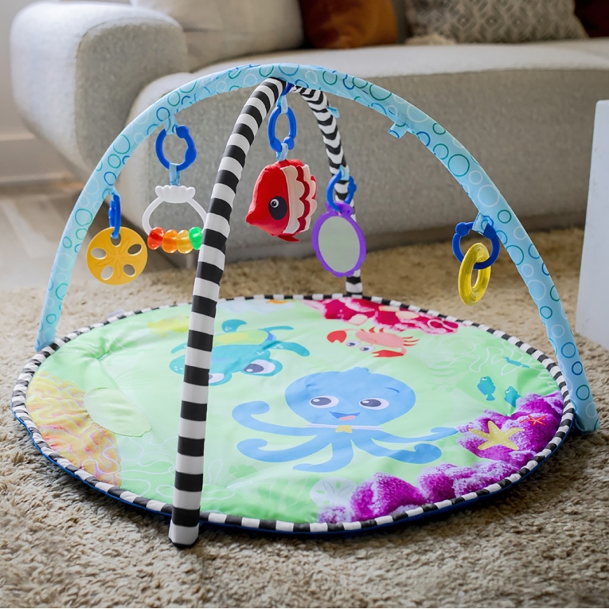 Baby Einstein - Bērnu aktivitātes paklājiņš ar ūdens paklāju 2in1 SEA FLOOR EXPLORERS