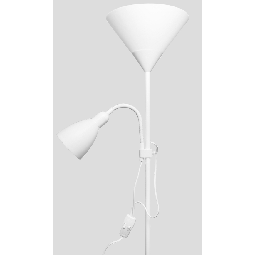Balta grīdas lampa WENDY 1xE27/100W/230V + 1xE14/40W