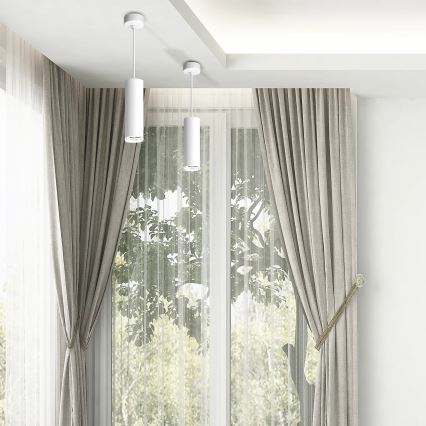 Baltais LED RGBW regulējams vannas istabas kulons TURYN 1xGU10/6,5W/230V 2700-6500K Wi-Fi IP44