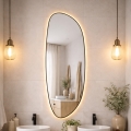 Baltica Design - LED sienas spogulis vannas istabai ar apgaismojumu STONE FLUID LED/15W/230V 2700K 155x50 cm IP65 melns