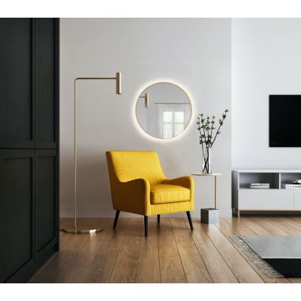 Baltica Design - LED vannas istabas sienas spogulis BRIGHT ar iebūvētu apgaismojumu, 15 W, 230 V, 4500 K, Ø 70 cm, IP65, zelta krāsā