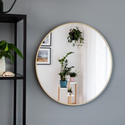 Baltica Design - LED vannas istabas sienas spogulis BRIGHT ar iebūvētu apgaismojumu, 15 W, 230 V, 4500 K, Ø 70 cm, IP65, zelta krāsā