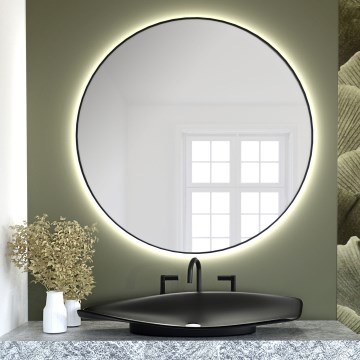 Baltica Design - LED vannas istabas sienas spogulis ar apgaismojumu BRIGHT LED/15W/230V 3000K Ø 100 cm IP65 melns