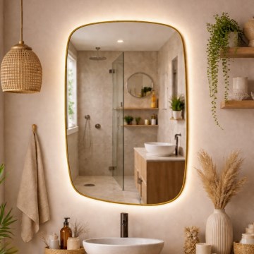 Baltica Design - LED vannas istabas sienas spogulis ar apgaismojumu STONE CALM LED/15W/230V 4500K 90x60 cm IP65 zelta