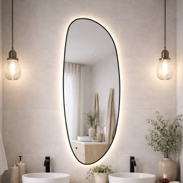 Baltica Design - LED vannas istabas sienas spogulis ar apgaismojumu STONE FLUID LED/15W/230V 4500K 155x50 cm IP65 melna