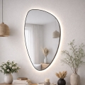 Baltica Design - LED vannas istabas sienas spogulis ar apgaismojumu STONE FLUID LED/15W/230V 4500K 92x55 cm IP65 melns