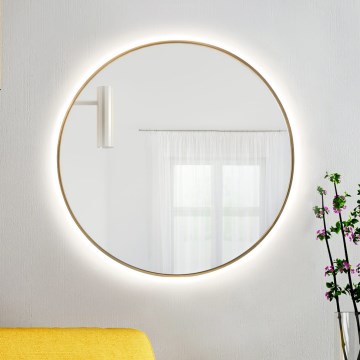 Baltica Design - LED vannas istabas sienas spogulis ar integrētu apgaismojumu BRIGHT LED/15W/230V 4500K Ø 80 cm IP65 zelta