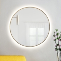 Baltica Design - LED vannas istabas sienas spogulis BRIGHT ar iebūvētu apgaismojumu, 15 W, 230 V, 4500 K, Ø 70 cm, IP65, zelta krāsā