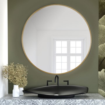 Baltica Design - Sienas spogulis TINY BORDER Ø 60 cm, zelta krāsā