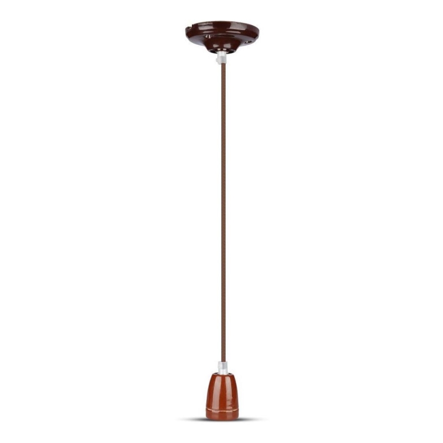 Barošanas vads 1xE27/60W/230V brūna/porcelāns