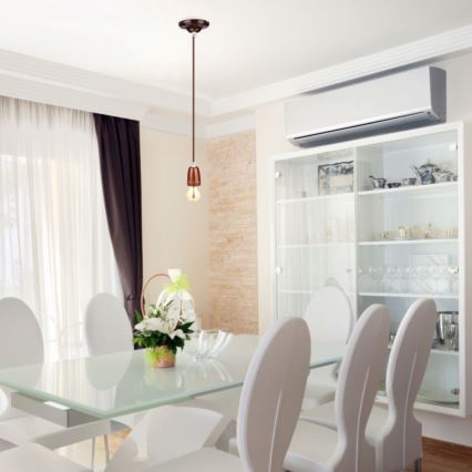 Barošanas vads 1xE27/60W/230V brūna/porcelāns