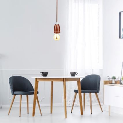 Barošanas vads 1xE27/60W/230V brūna/porcelāns