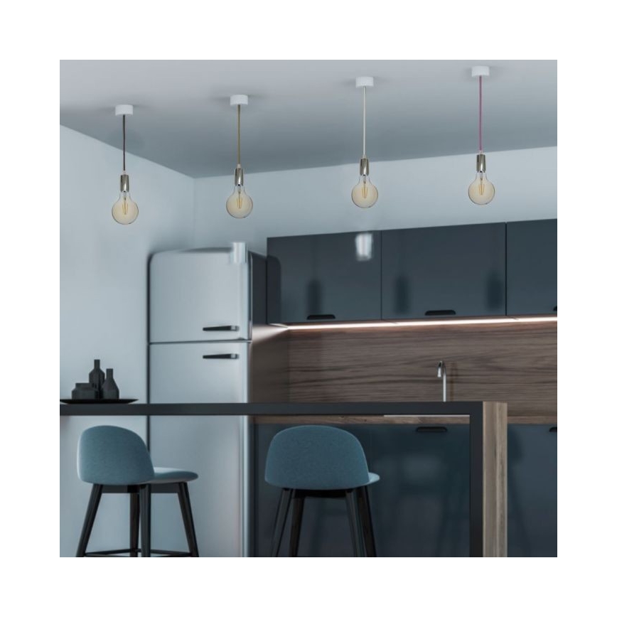 Barošanas vads 1xE27/60W/230V dzeltena/spīdīgi hromēts