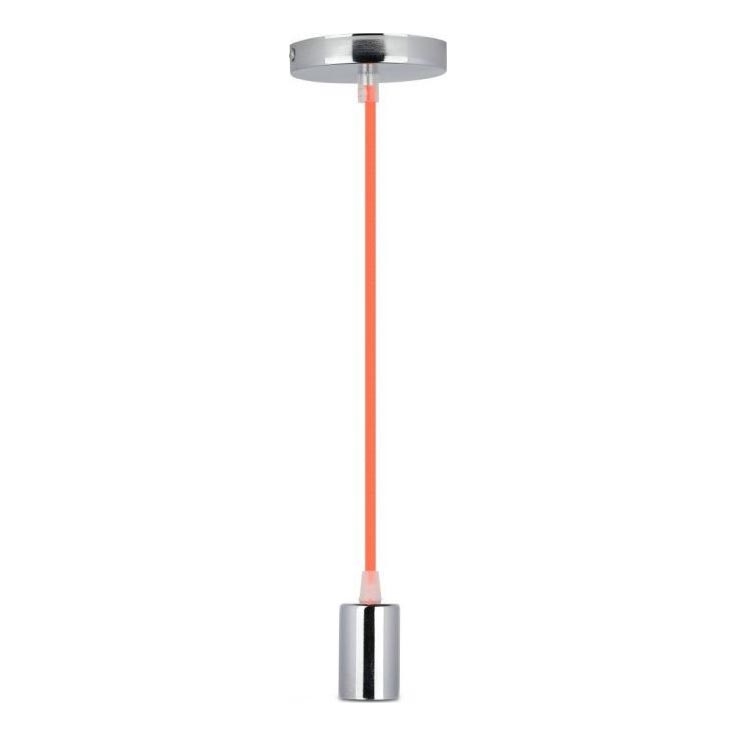Barošanas vads 1xE27/60W/230V oranža/spīdīgi hromēts