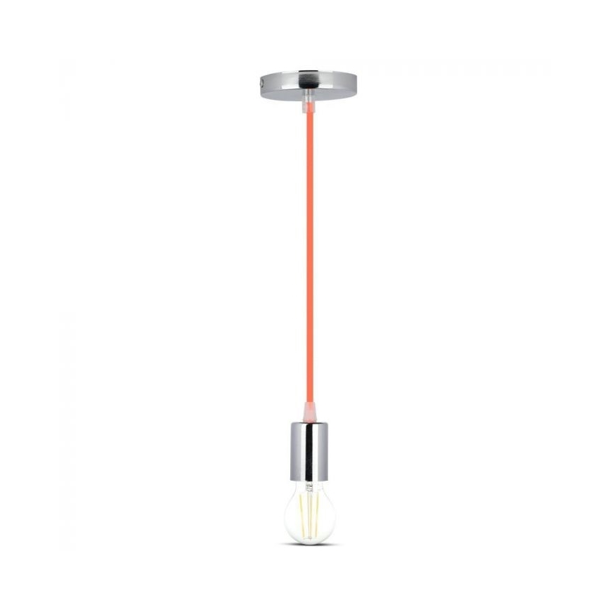 Barošanas vads 1xE27/60W/230V oranža/spīdīgi hromēts