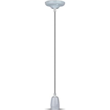 Barošanas vads 1xE27/60W/230V pelēka/porcelāns