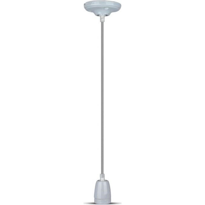 Barošanas vads 1xE27/60W/230V pelēka/porcelāns