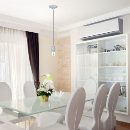 Barošanas vads 1xE27/60W/230V pelēka/porcelāns