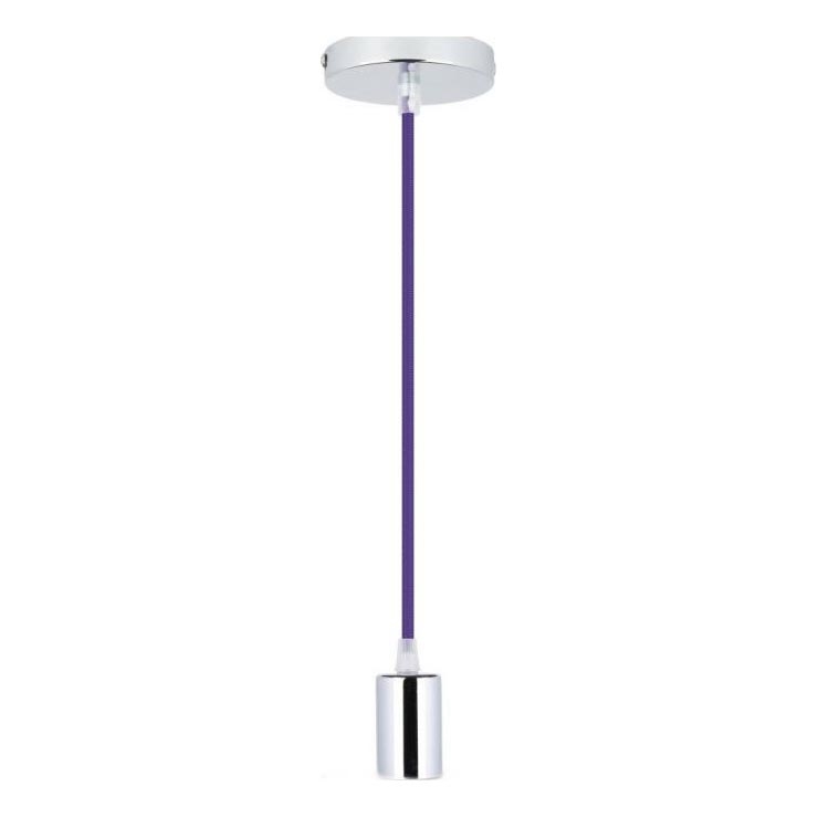 Barošanas vads 1xE27/60W/230V violeta/spīdīgi hromēts